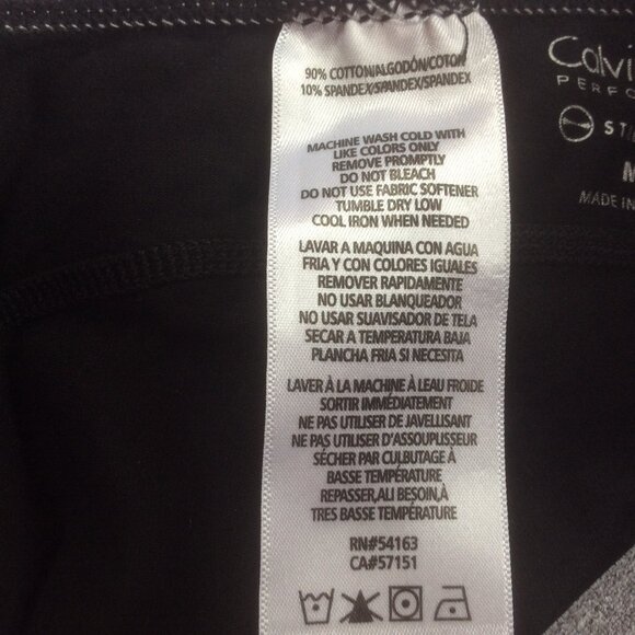 Calvin Klein Performance Black Capri Spellout Logo Activewear Pants SZ Medium - Picture 4 of 5